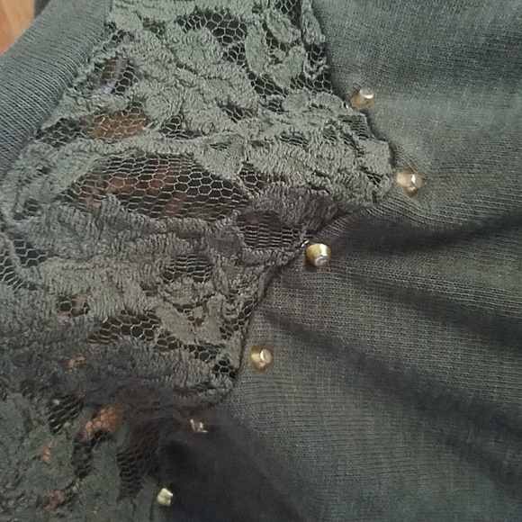Poof Khaki Lace Studded Top - Picture 3 of 3